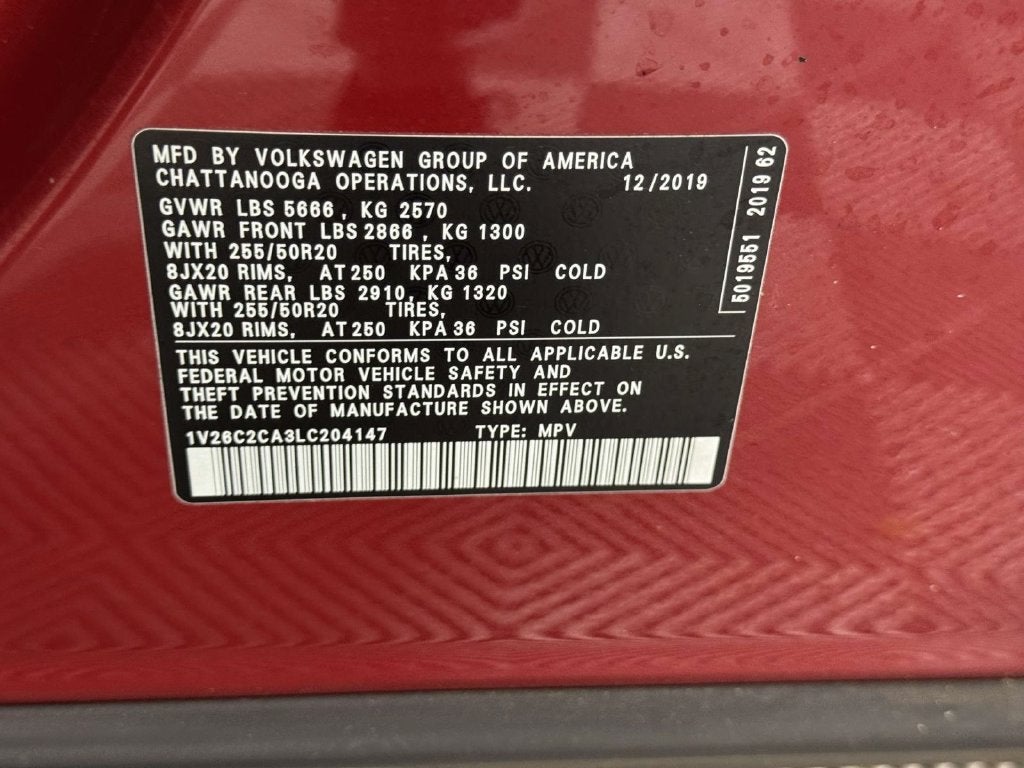 2020 Volkswagen Atlas Cross Sport 2.0T SE w/Technology 4Motion